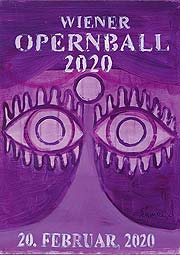 Das Opernballplakat 2020 sowie der Opernball-Fächer wurden vom international renommierten österreichischen bildenden Künstler Hubert Schmalix entworfen.
